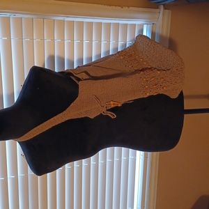 Crochet beaded shoulder bag